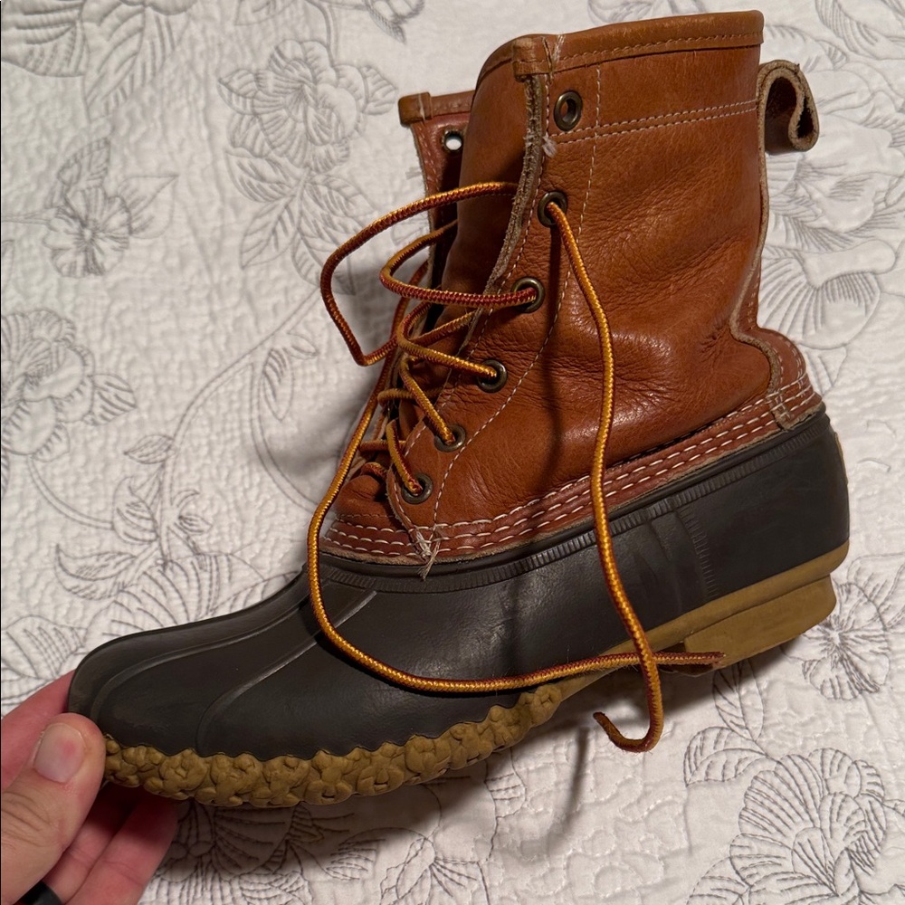 L.L. Bean Tan and Brown Lace-Up Boots - Picture 7 of 16